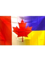 HOME - FLAG Ukraine- Canada Standard 3x5  ft. Big, Canada Stand with Ukraine