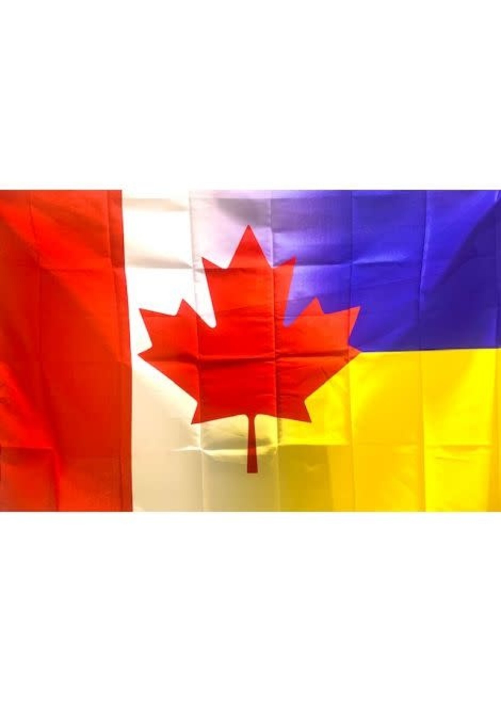 HOME - FLAG Ukraine- Canada Standard 3x5  ft. Big, Canada Stand with Ukraine