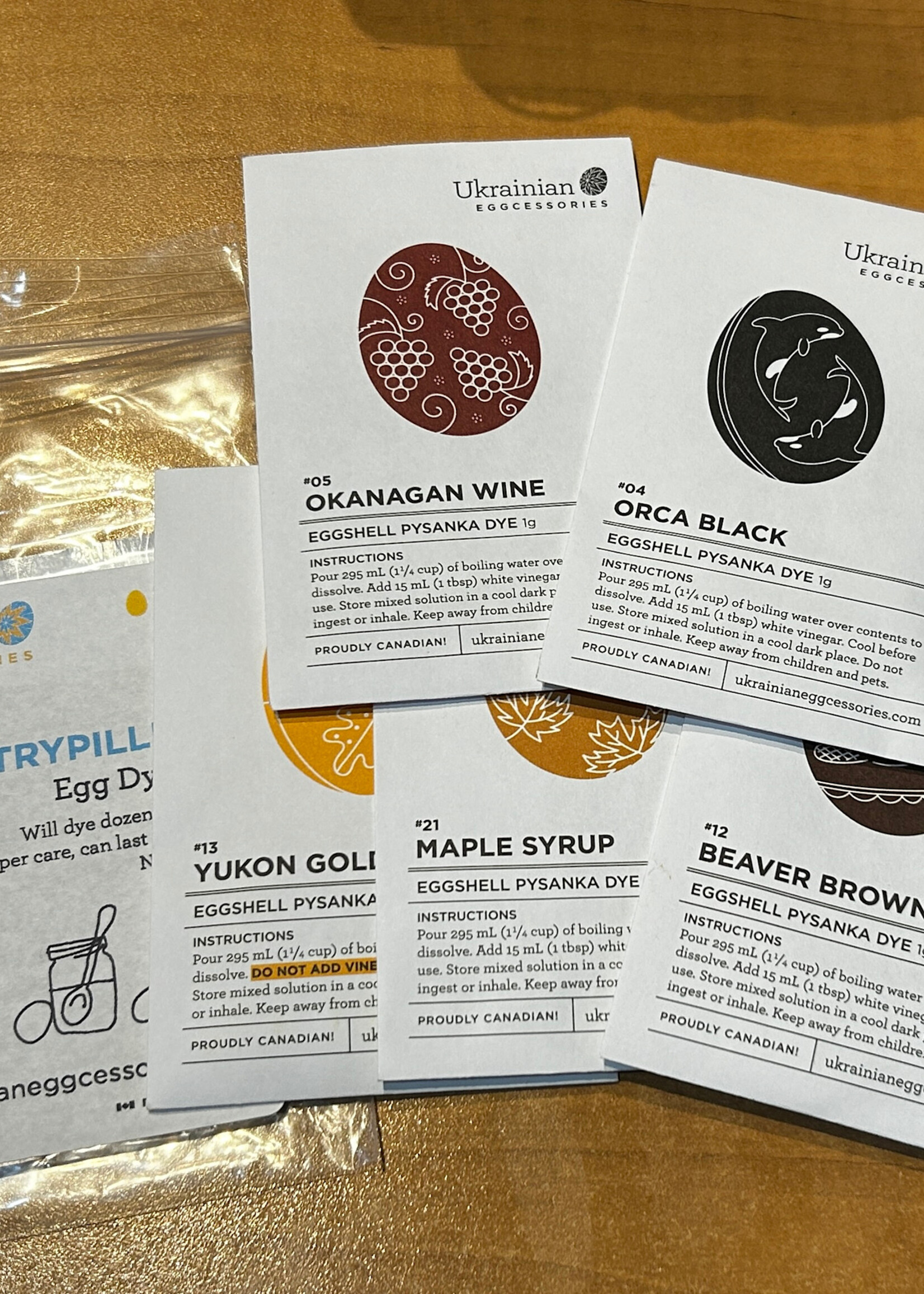 PYSANKA - Kit Trypillian Egg Dye Set of 5 colours