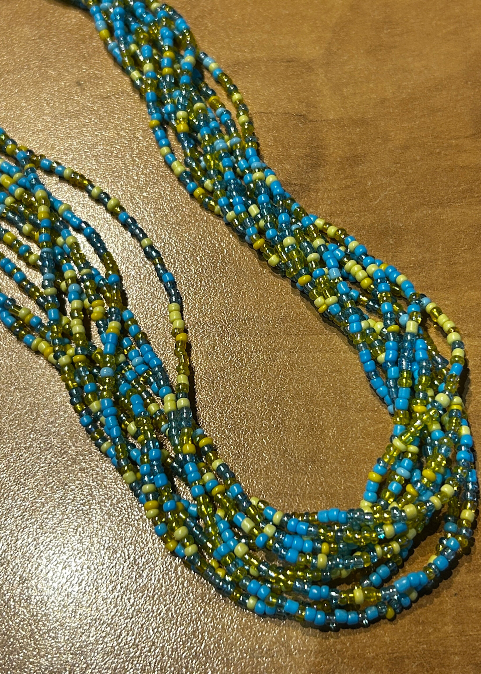 ACCESSORIES - Neclace, Ukrainian colours  Blue/Yellow Beads Glass. Multi