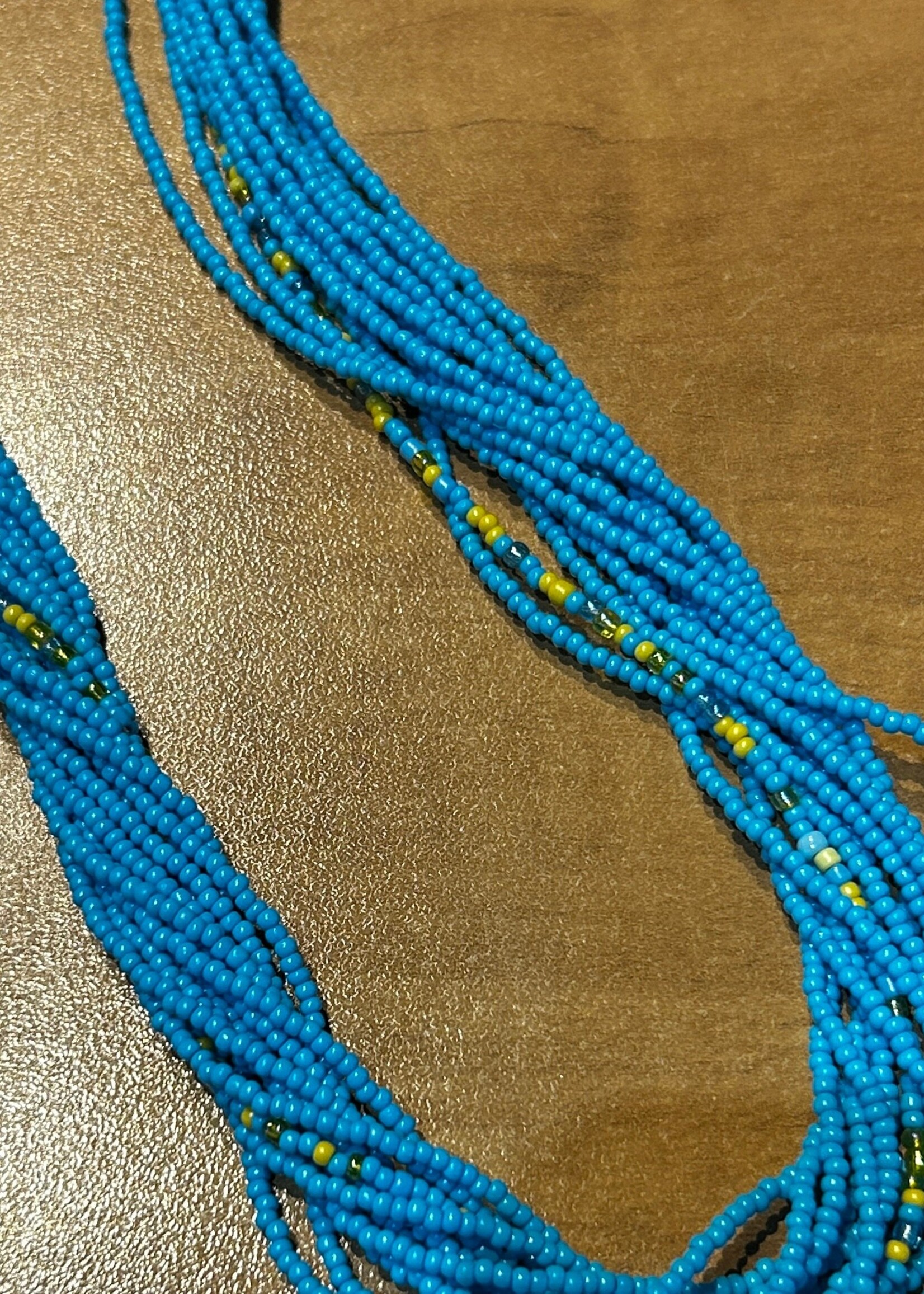 ACCESSORIES - Neclace, Ukrainian colours  Blue/Yellow Beads Glass. Multi