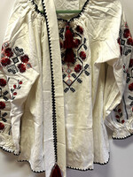 APPAREL - Vyshyvanka "Rose hip"  Embroidered with Belt/ Tissals