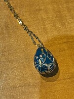 PYSANKA - Pendant Silversteel  in shape of Easter Egg with Chain