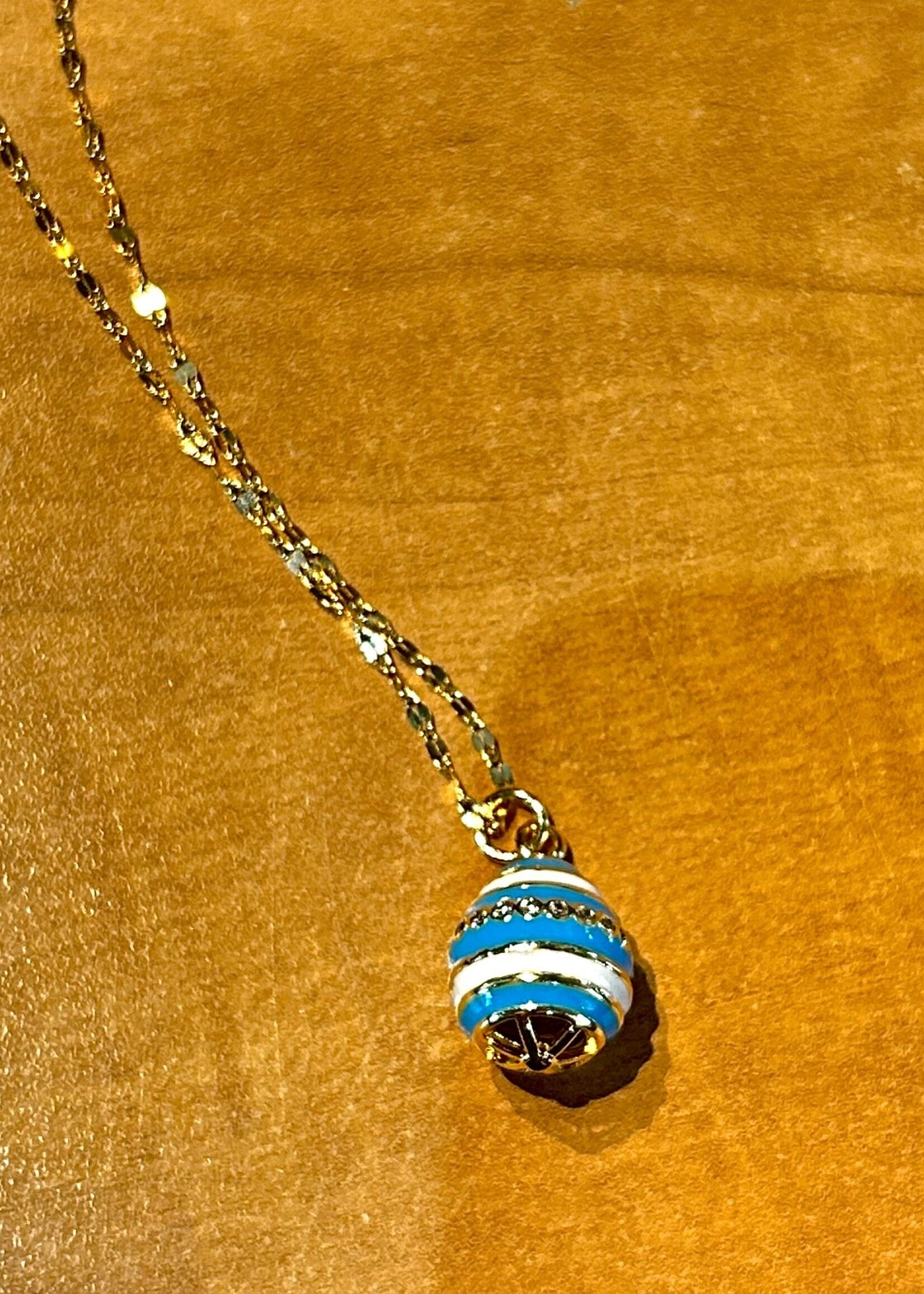 PYSANKA - Pendant Silversteel  in shape of Easter Egg with Chain