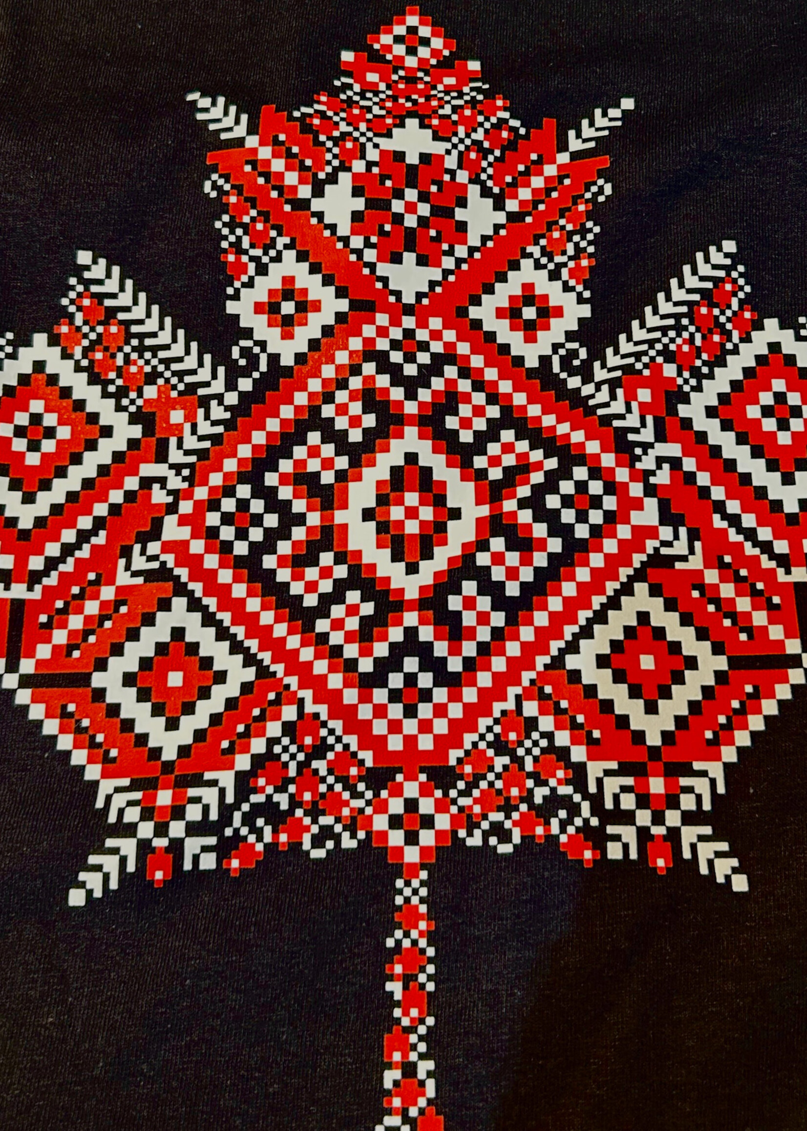 APPAREL - Black T-shirt Ukrainian Maple Leaf, print