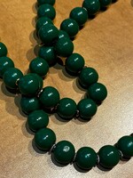 ACCESSORIES - Green Beaded Necklace / 1 strand/  Lock