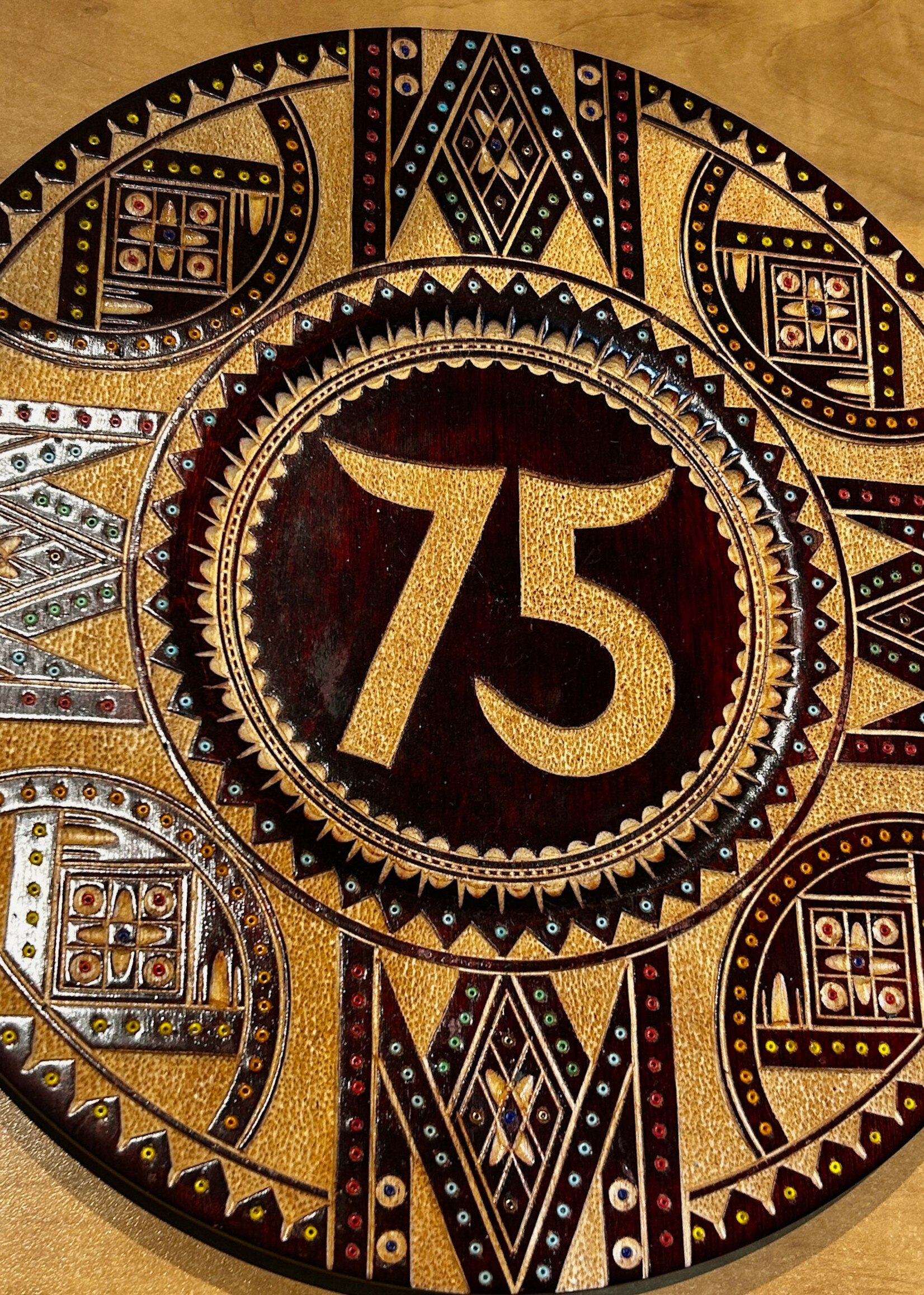 DECOR - Wood Wall Plate Anniversary, Carved by Jaroslaw Romaniuk, Winnipeg