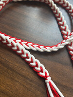 None ACCESSORIES - BELT- Red and White Braided Belt Small