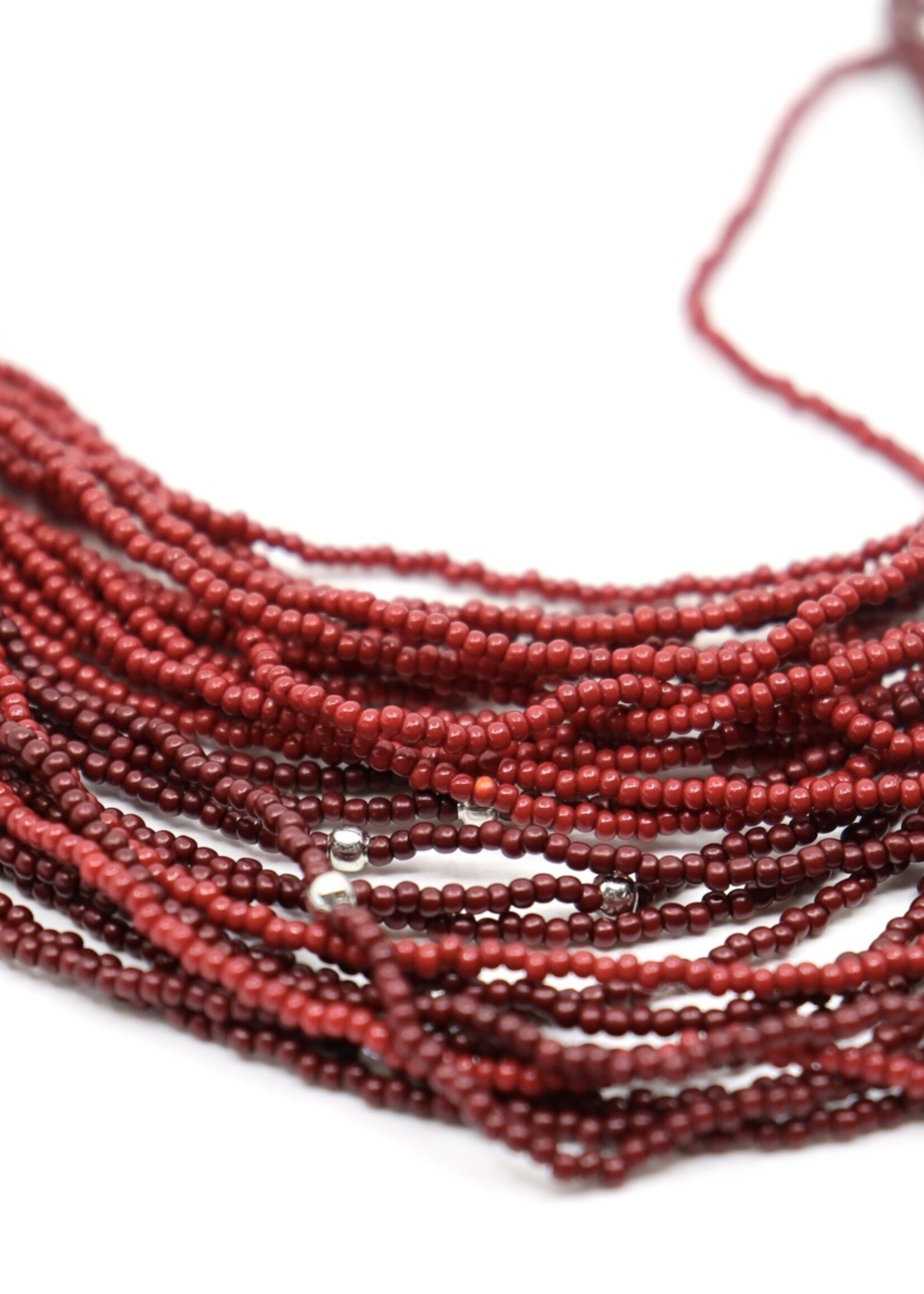 ACCESSORIES -  Necklace, 7-9", Glass Beads/ Multiple strand/ Silver Lock