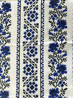 HOME - Napkins Linen,14x29", Blue Floral printed embroidery/ Ukraine