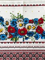 HOME - Napkins Linen, Poppies and Floral printed embroidery/ Ukraine