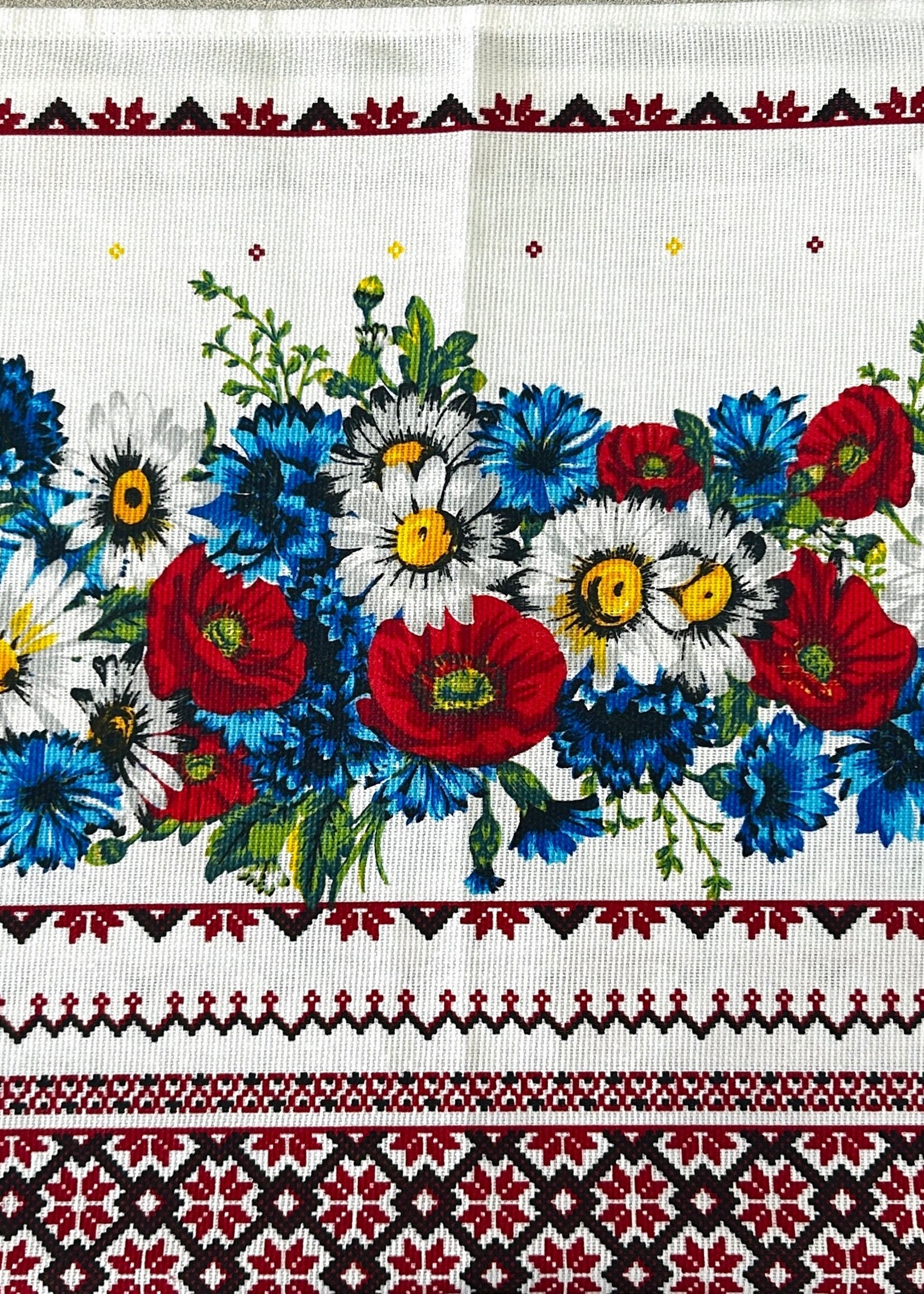 HOME - Napkins Linen, Poppies and Floral printed embroidery/ Ukraine
