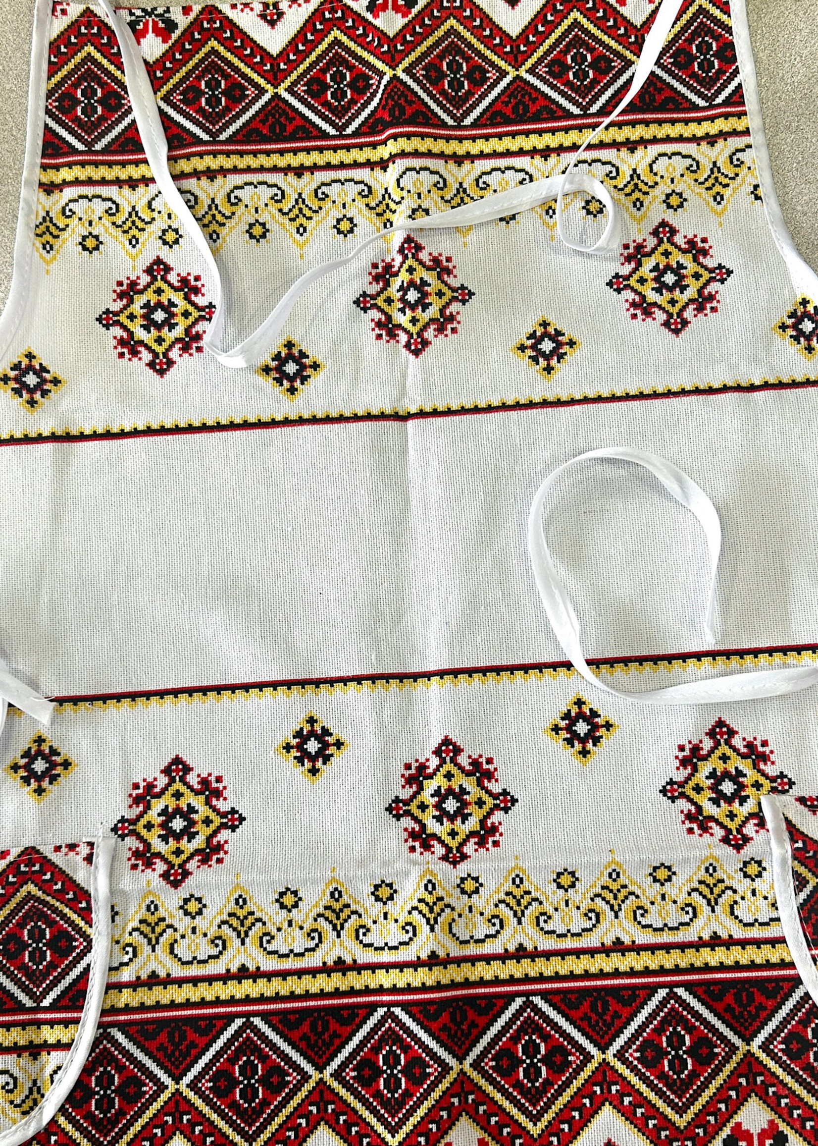 HOME- Apron, Linen 100 % in Ukrainian traditional pattern