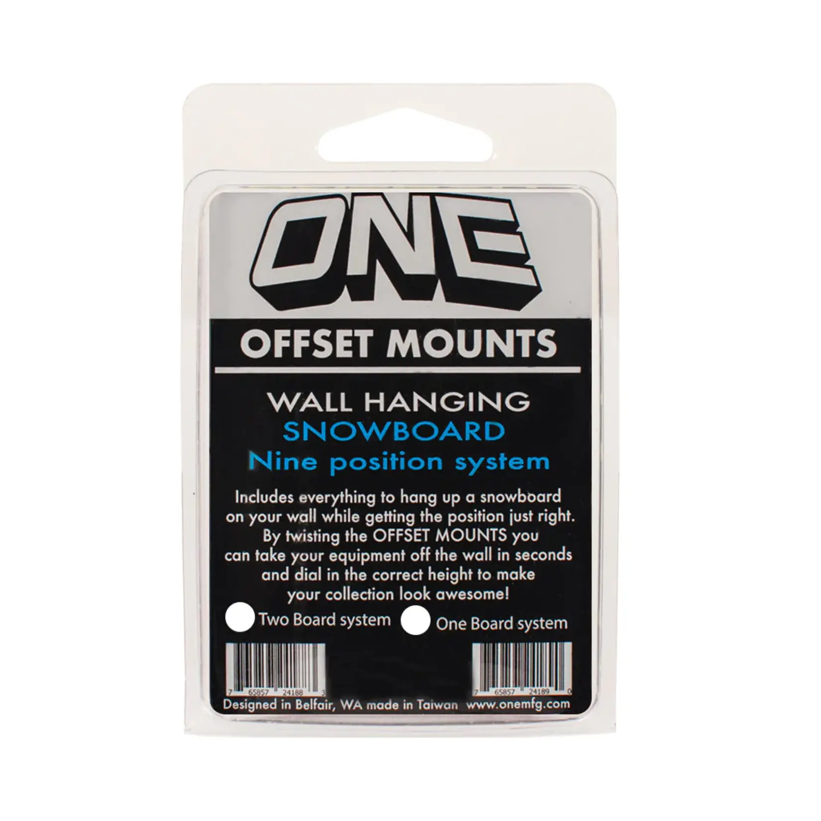 One Ball One Ball Off Set Wall Hanging Mounts (Two Boards)
