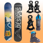 Rocky Mountain Designs NEW 2024 BIG KIDS BUNDLE (Be Happy Snowboard+FiveForty Bandit Kids Lace Snowboard Boots+ EZ Bindings)