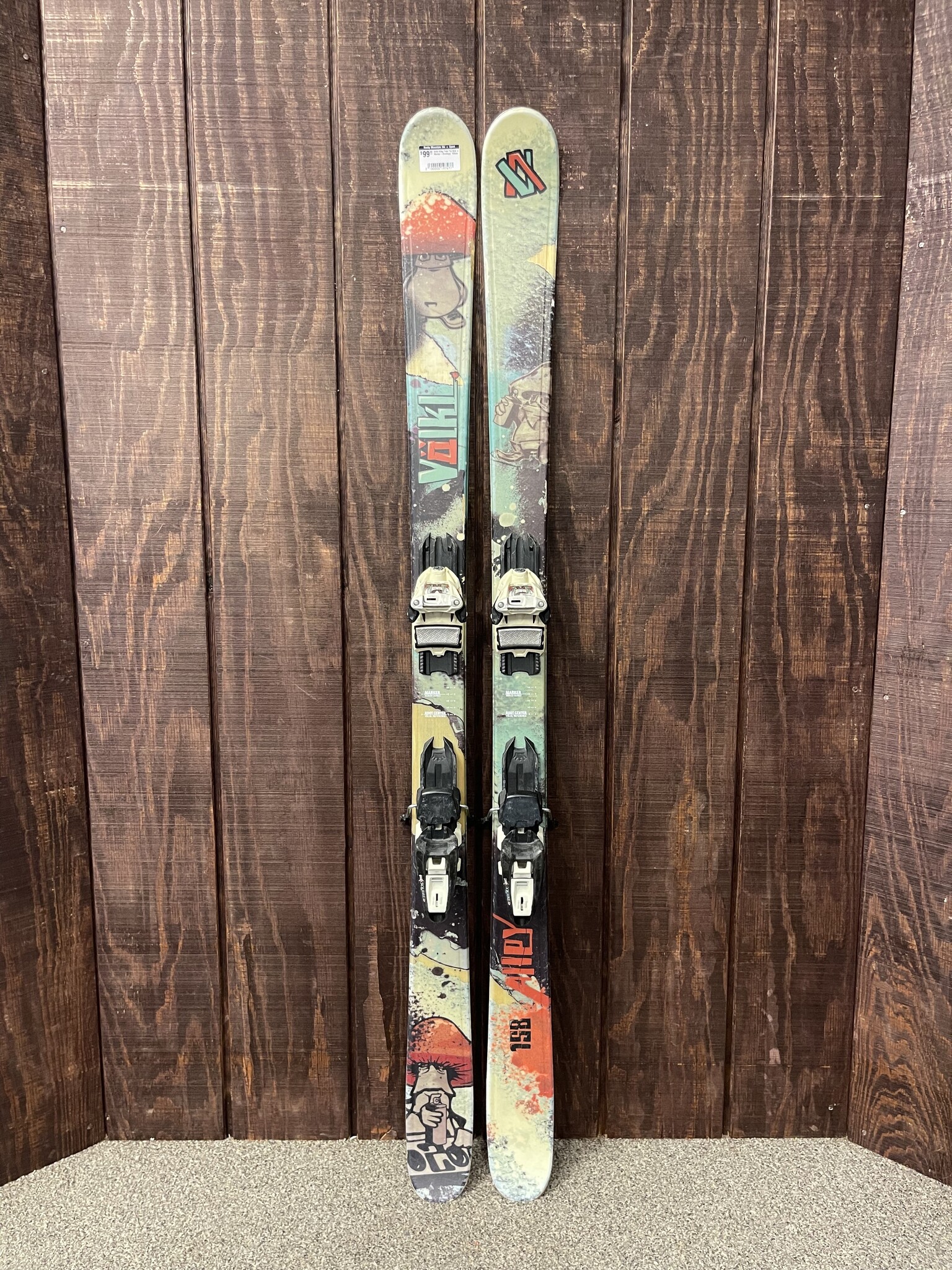 168 cm Volkl Alley Skis with Bindings - Freshly Tuned
