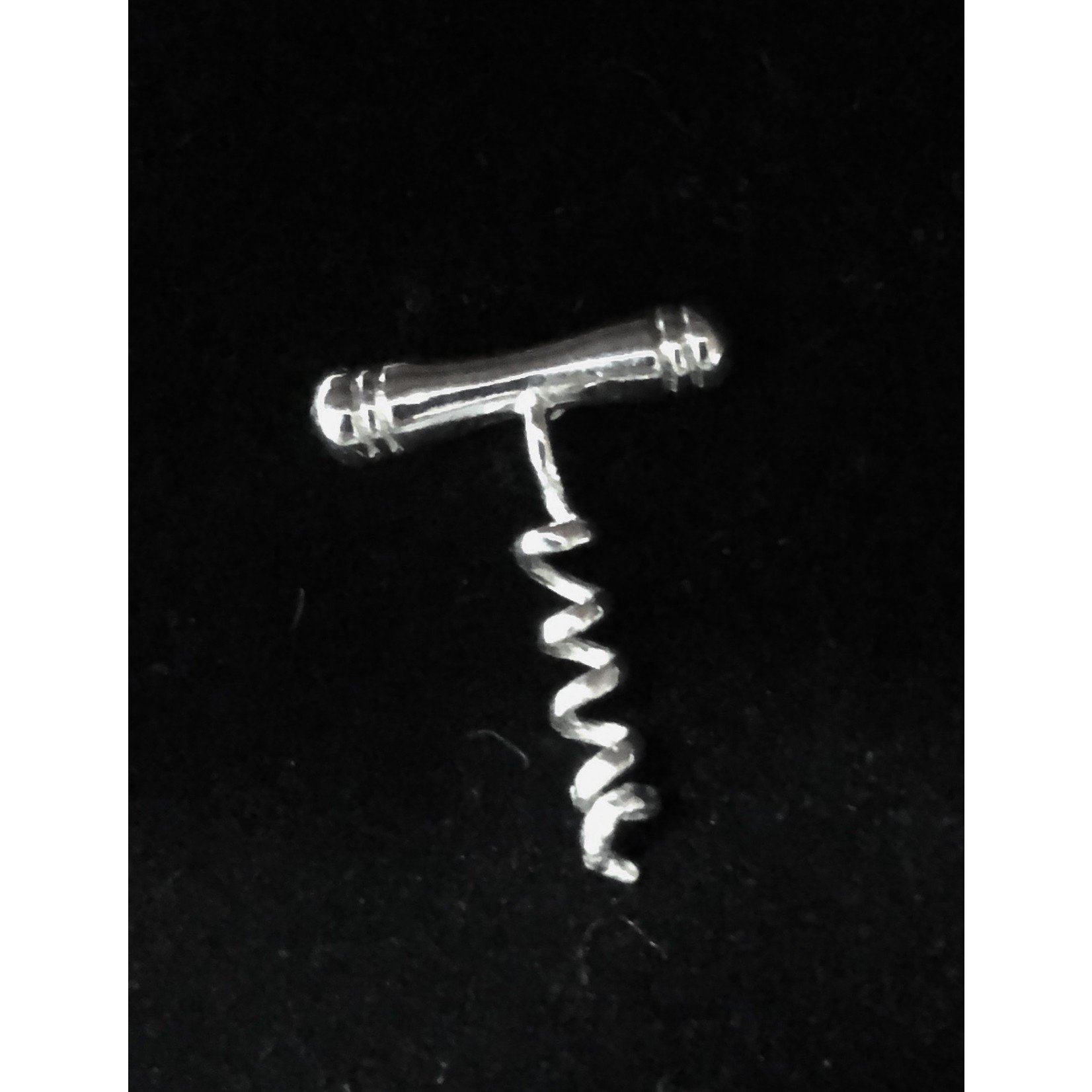 Lapel Pin Corkscrew Sterling Silver