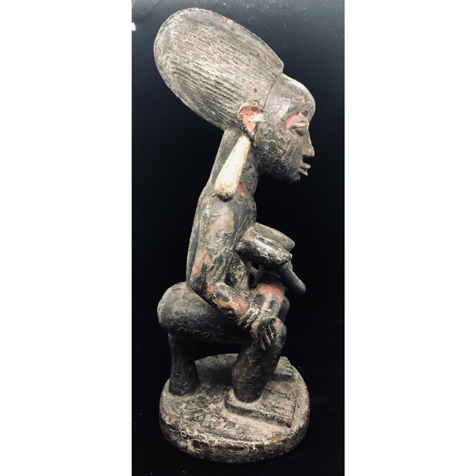 Yoruba Polychrome Maternity Wooden Figure