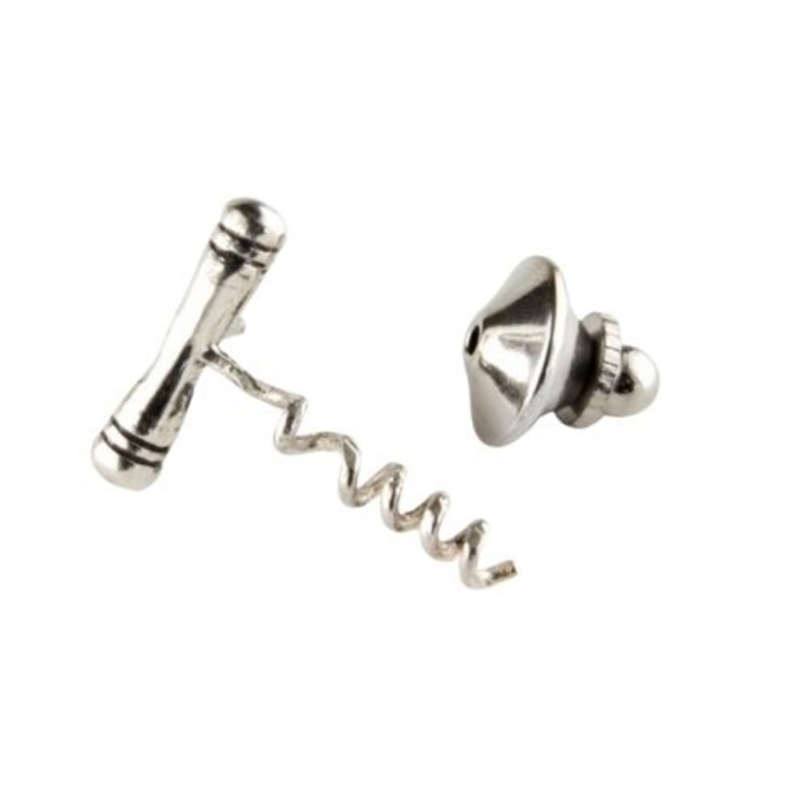 Lapel Pin Corkscrew Sterling Silver