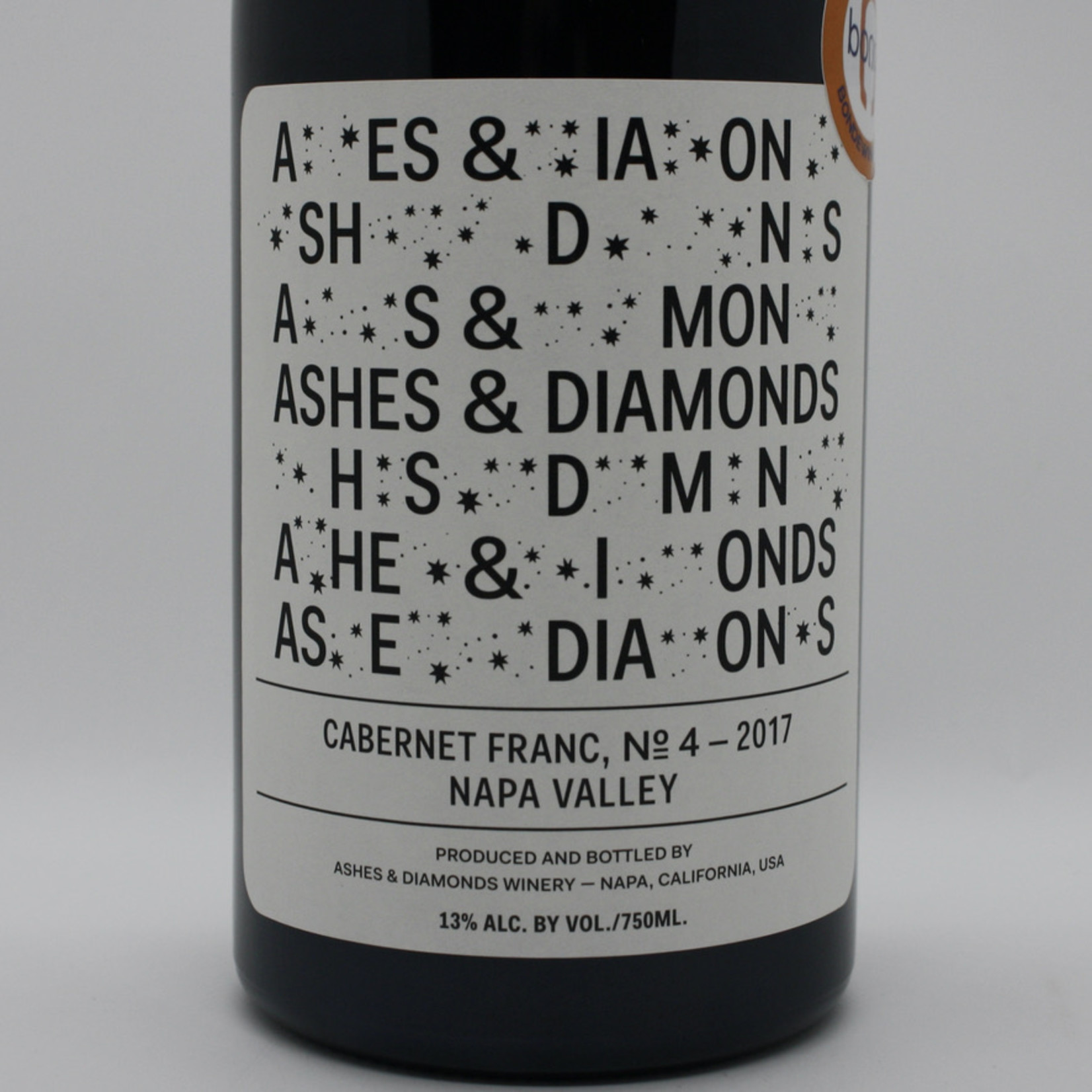 Ashes & Diamonds Ashes & Diamonds Vineyard, "Cabernet Franc No 4"  2017, Napa Valley