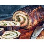 Roasted Rolled Pork Loin with Pesto & Prosciutto