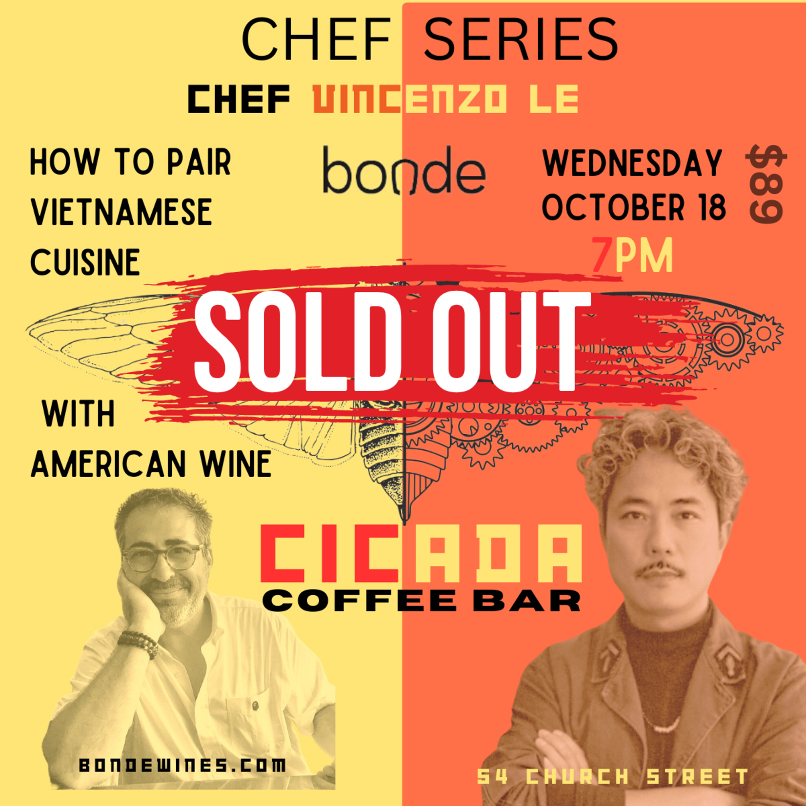 Chef Series: Vincenzo Le of Cicada Coffee Bar - Pairing Vietnamese Cuisine with Wine - Wednesday October 18, 7PM