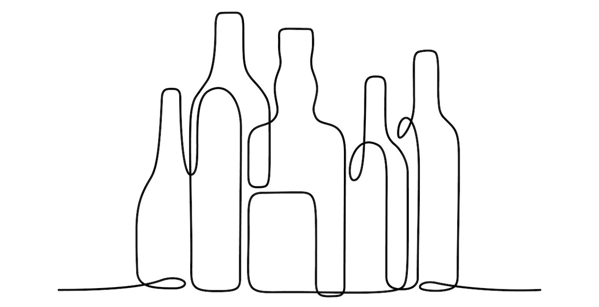 outline of bottles