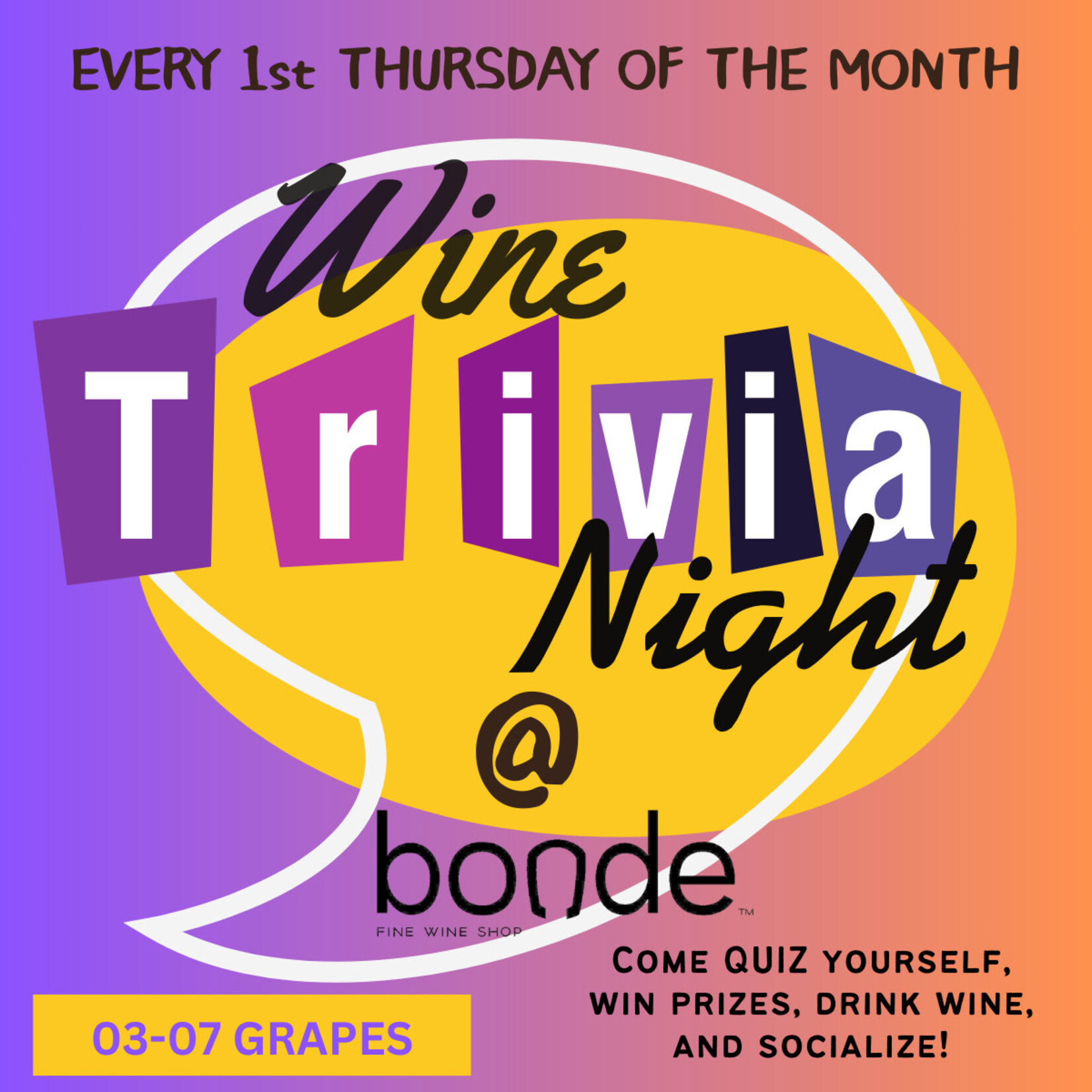 Wine Trivia Night: Grapes - Thursday March 7th 2024