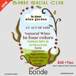 Bonde Social Club – Indoor Wine Garden - An Act of God: Natural Wine - Sunday May 19th