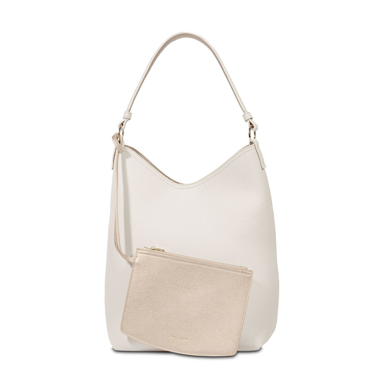 ★EMS★ EMBOSSED LOGO HOBO BAGWHITE HOBO BAG - Campo Marzio GCC