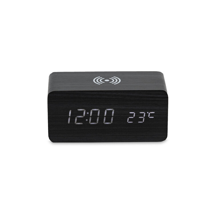 LED ALARM CLOCK WITH SOUND CONTROL & WIRELESS CHARGER