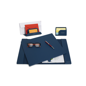 DOUBLE DESK SET OF 3-PIECES  LAPIS BLUE