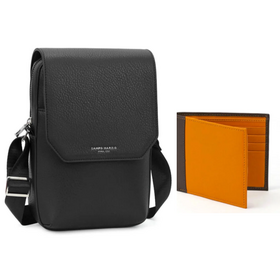 BAG & WALLET BUNDLE BLACK-BROWN