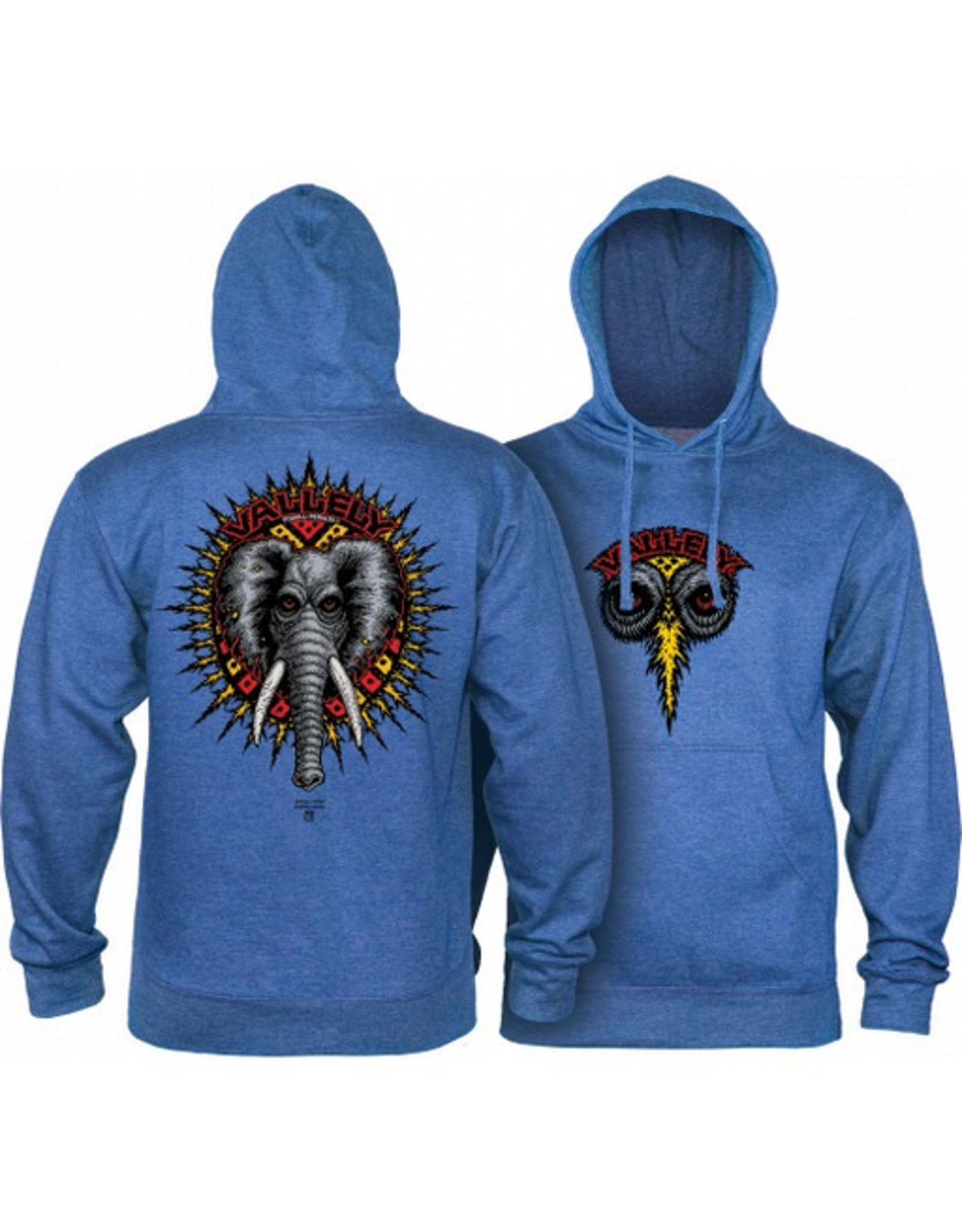 POWELL Powell Peralta Mike Vallely Elephant Hooded Sweat Shirt Mid Weight Royal Heather