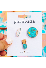 PURA VIDA SURF CHECK PIN SET 3 PACK