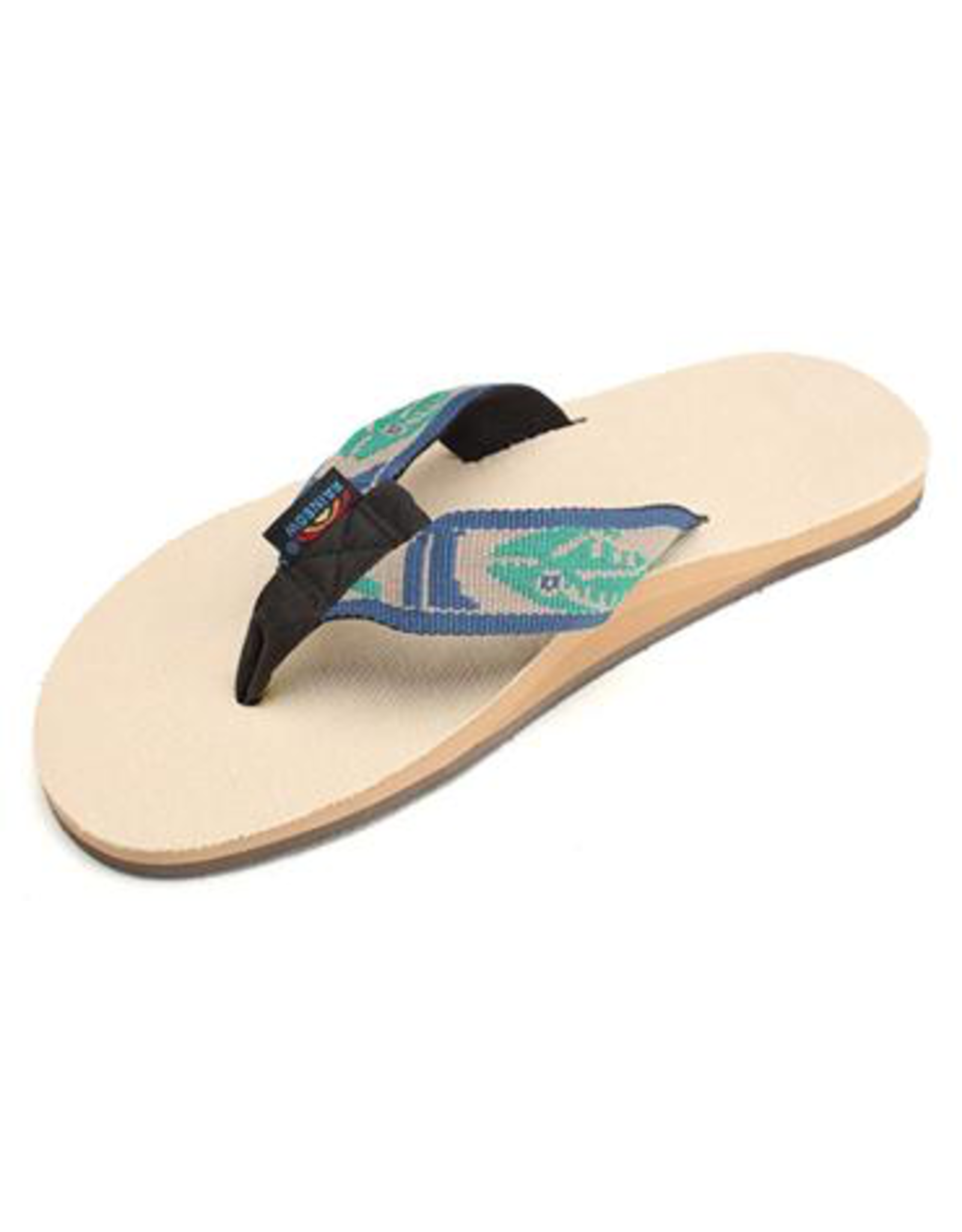 RAINBOW MENS SINGLE LAYER HEMP WITH FISH STRAP (NATURAL/GREEN)