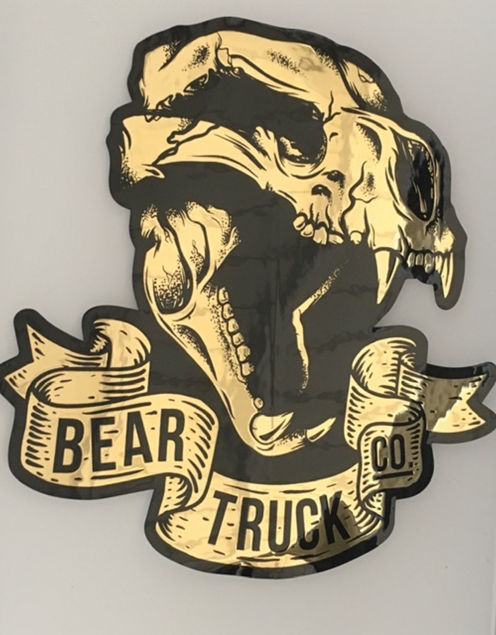 BEAR BEAR TRUCK SKULL STICKER, GOLD