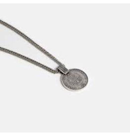 HALF UNITED THE HAITIAN COIN NECKLACE, SILVER