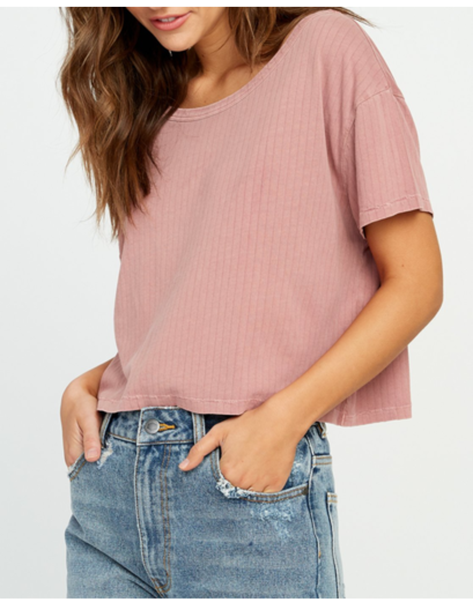 RVCA Girls HEADLINE CROPPED KNIT TOP