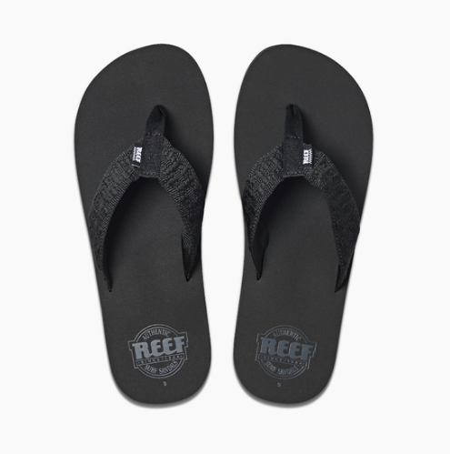 REEF SMOOTHY BLACK FLIP FLOPS MENS - Salty display picture 2