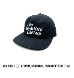 The Qualified Captain Qualified Script Logo Grandpa Hat - BLK/BLK