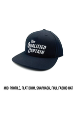 The Qualified Captain Qualified Script Logo Hat - Mid Profile Snapback - BLK/BLK