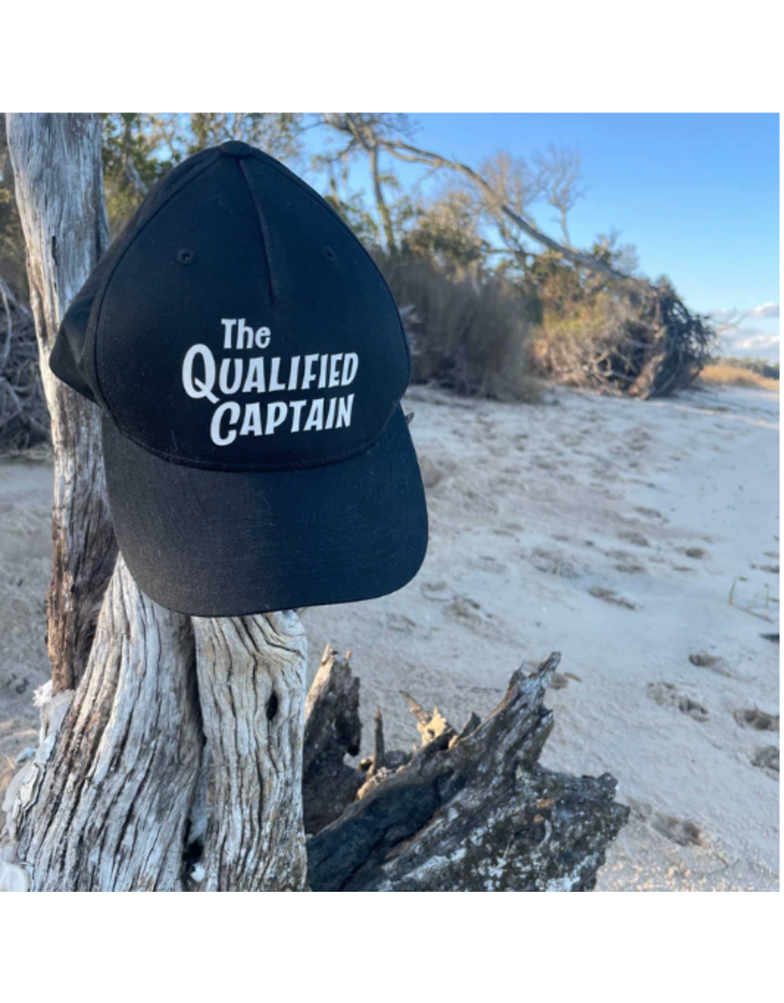 The Qualified Captain Qualified Script Logo Hat - Mid Profile Snapback - BLK/BLK