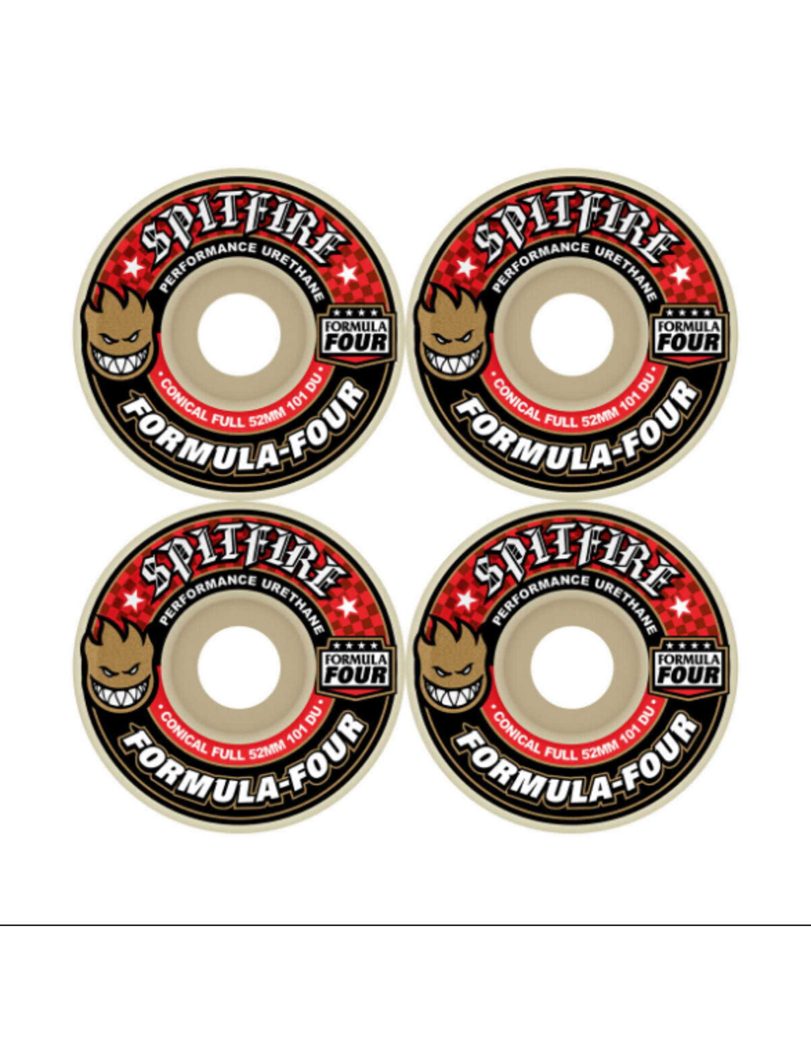 SPITFIRE 53mm 101a Spitfire Formula Four Conical Skateboard Wheels