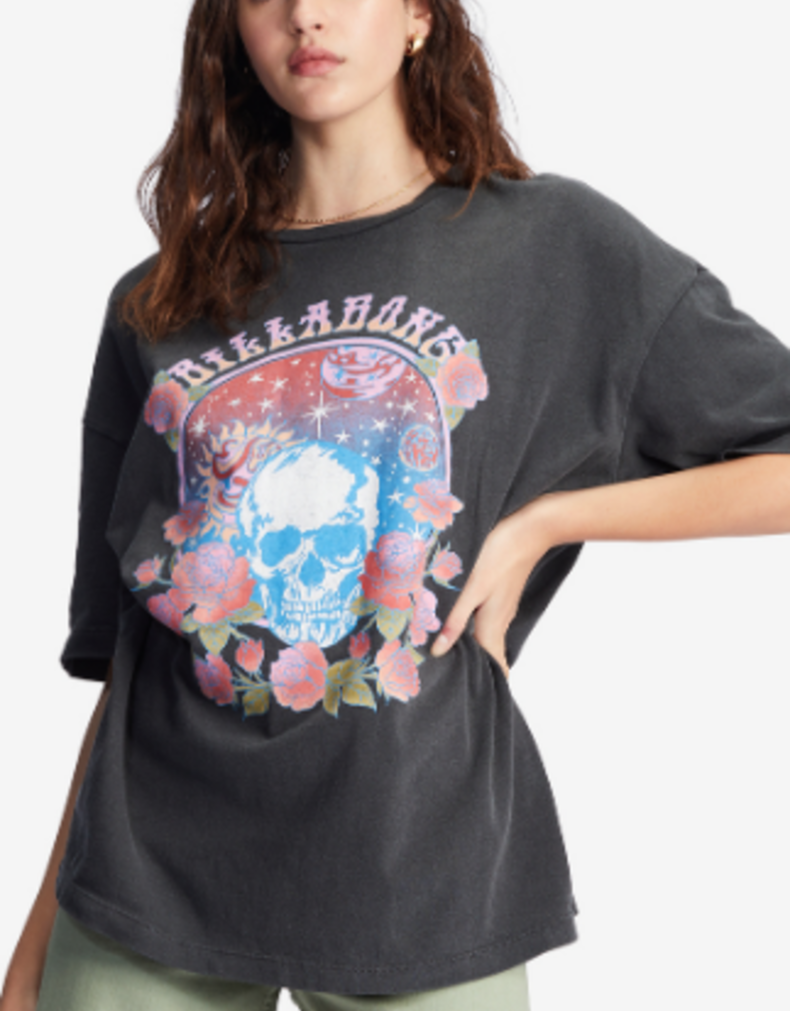 BILLABONG GIRLS Cosmic Garden Oversized Graphic Boyfriend T-Shirt