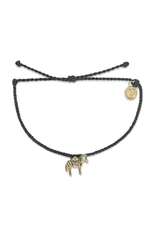 PURA VIDA Pura Vida Zebra Gold Charm Bracelet Black