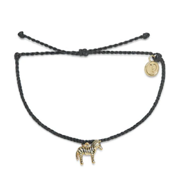 PURA VIDA Pura Vida Zebra Gold Charm Bracelet Black