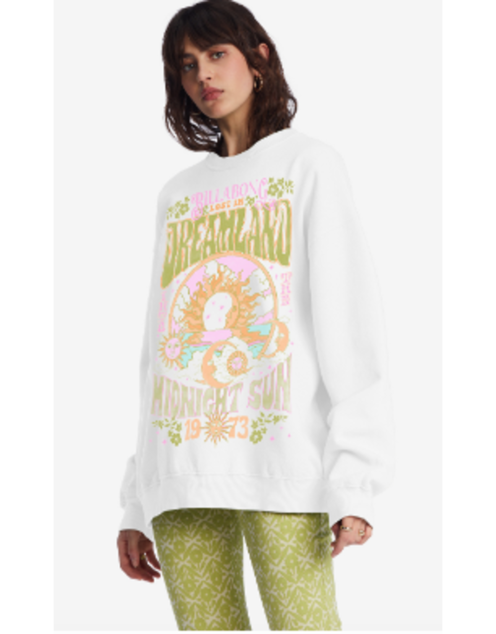 BILLABONG GIRLS Billabong Ride In Oversized Crewneck Sweatshirt