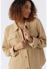 ONEILL Womens TOUR WAFFLE KNIT BUTTON-UP TOP