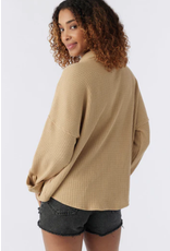 ONEILL Womens TOUR WAFFLE KNIT BUTTON-UP TOP
